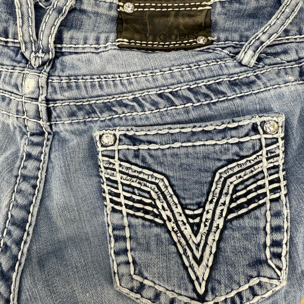 Vigoss Jeans Women's 3/4x33 Light Blue Chelsea Slim Boot Cut Western Preppy - Picture 4 of 15